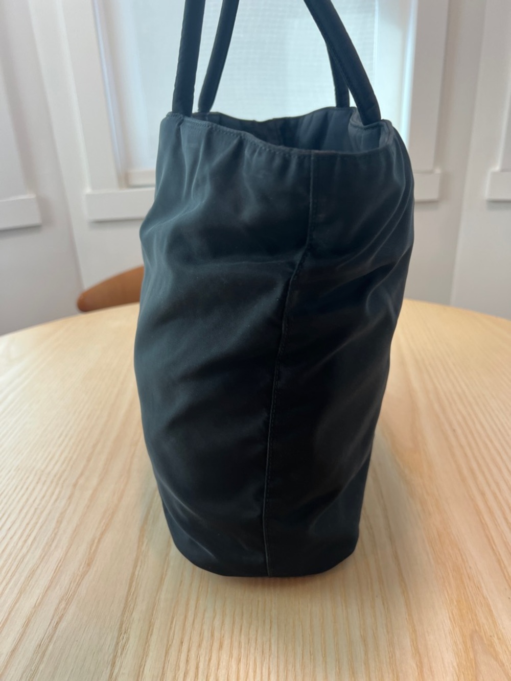Prada Black Nylon Shopper Tote with Triangle Logo - Picture 3 of 8
